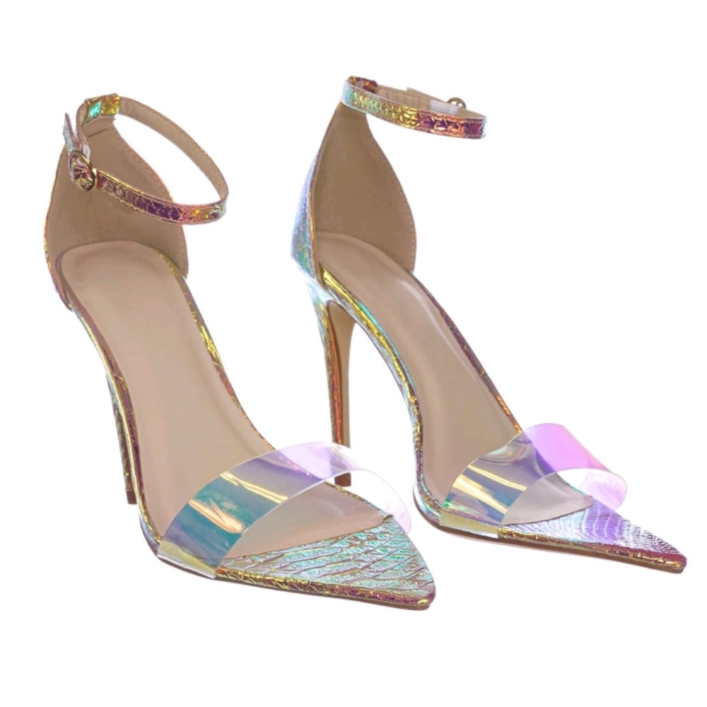 Iridescent Rose Snakesprint Women's High Heels